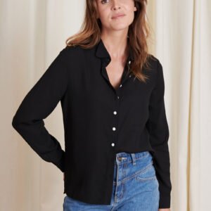 Camasa Dama Neagra cu nasturi albi Jessy